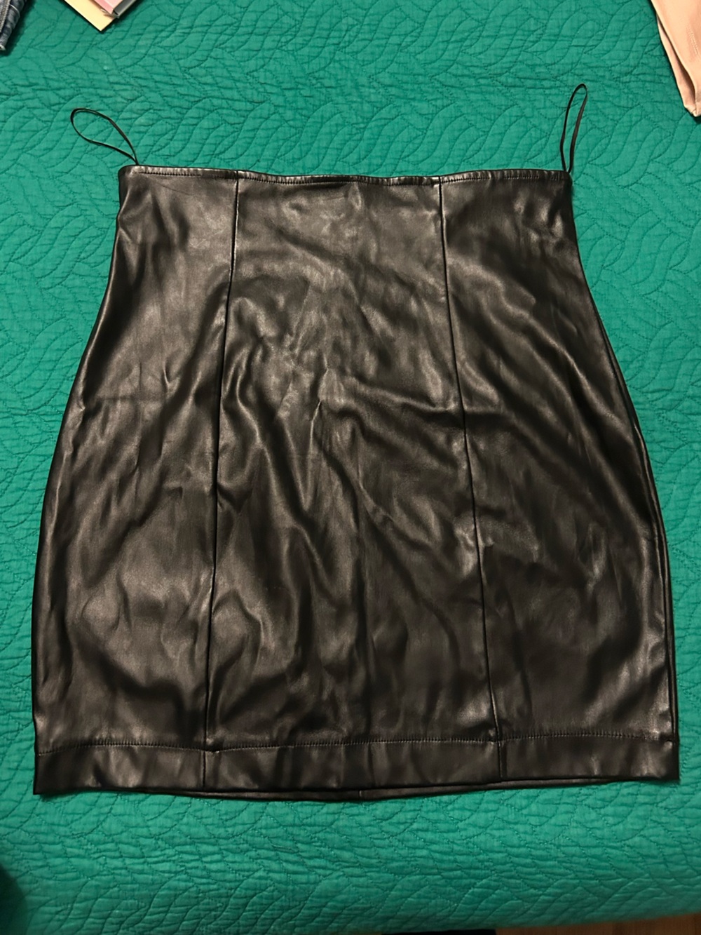 Fashion Nova Black Faux Leather Mini Skirt
